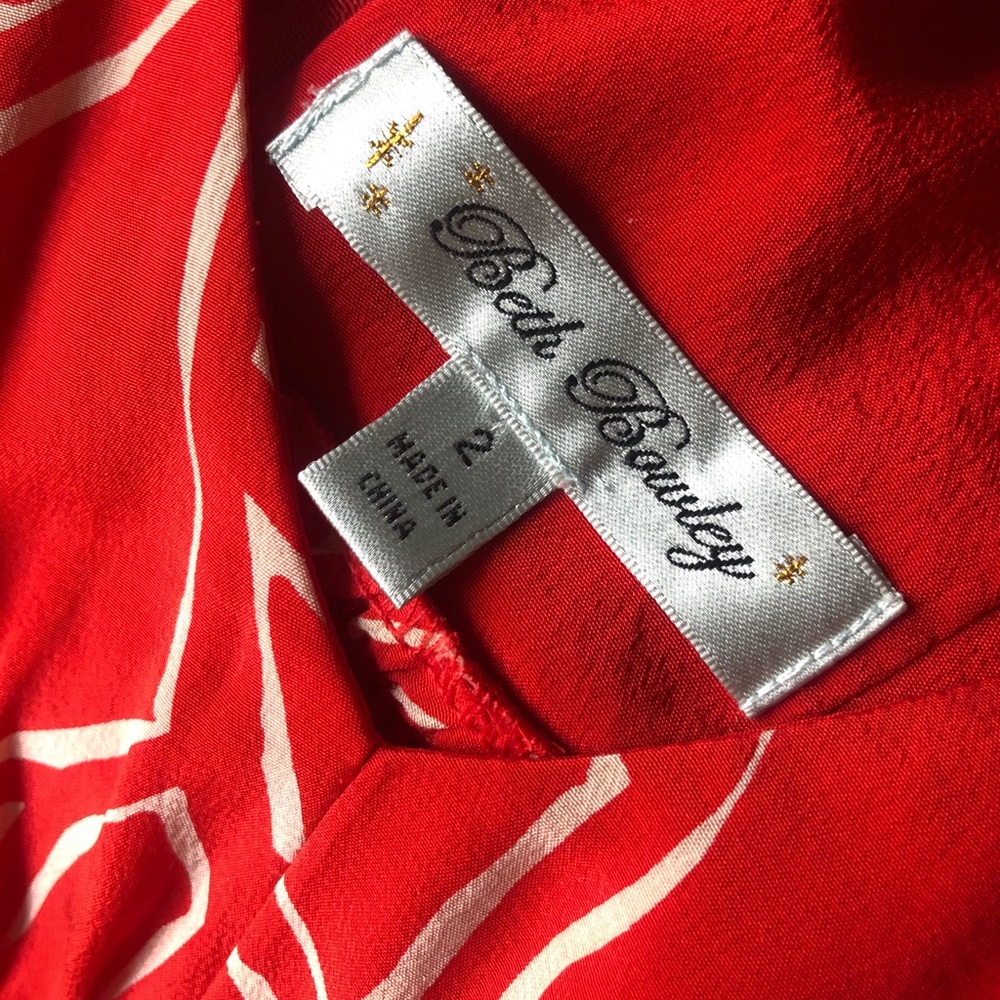 Beth Bowley Red Silk Dress Size 2 - Picture 3 of 4